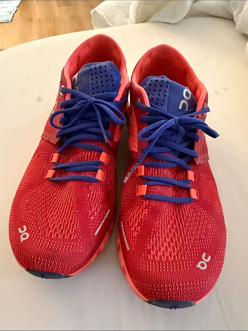 On Running Women's Red and Blue Athletic Shoes